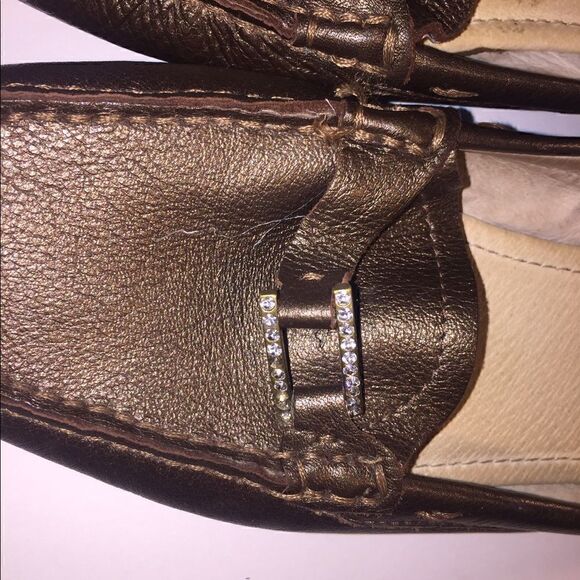 Circa Joan & David Brown Leather Jeweled Slides - Picture 3 of 4